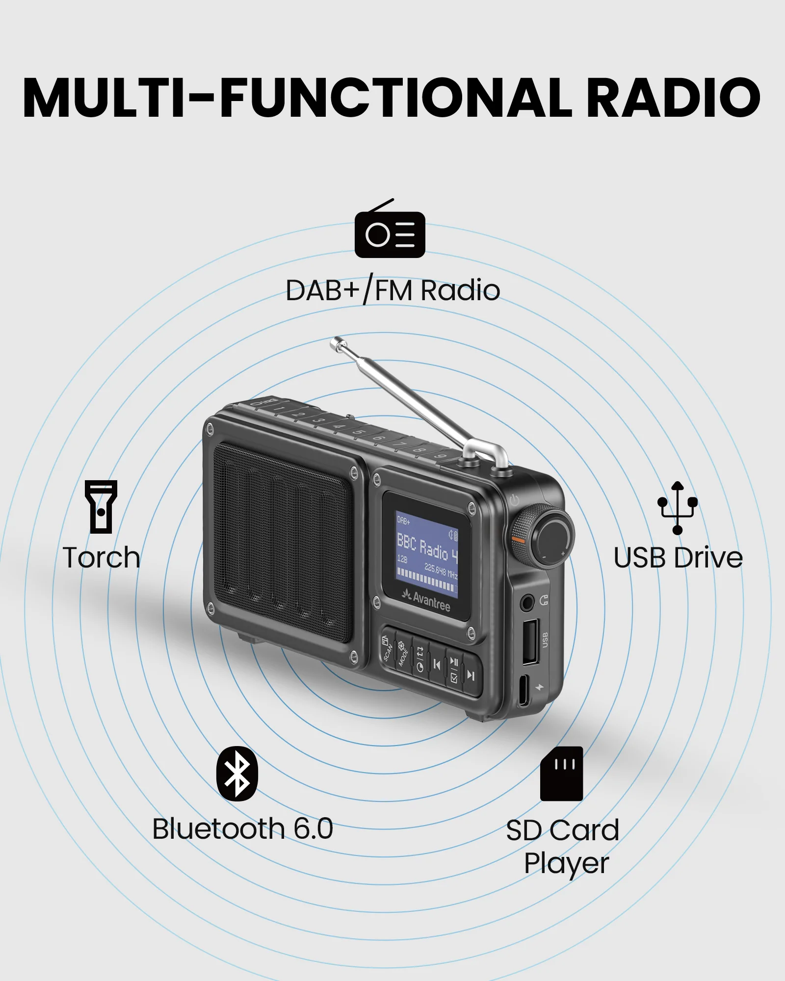 SP851-DAB | DAB+/FM Digital Radio w/ Bluetooth 6.0 - Image 4